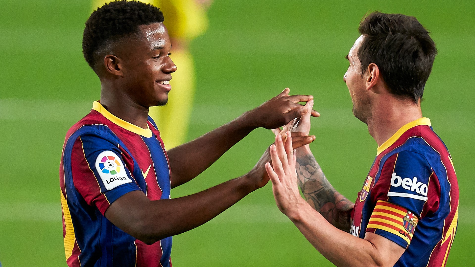 A legacy continues... Ansu Fati and Messi (© Pedro Salado/Quality Sport Images/Getty Images)